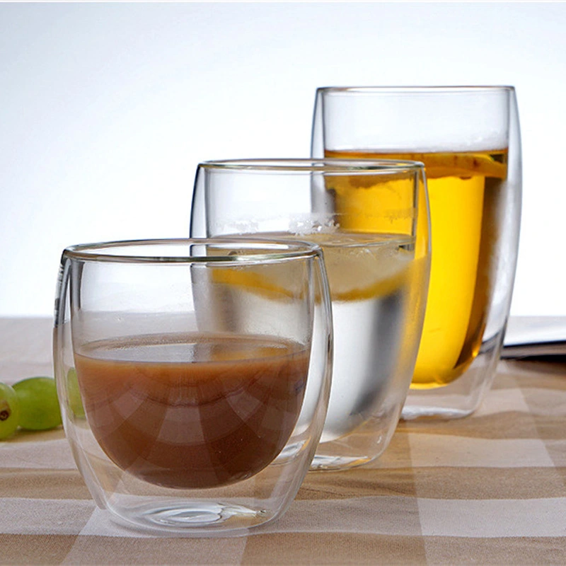 Household High Borosilicate Glass Double-layer Cup With Lid