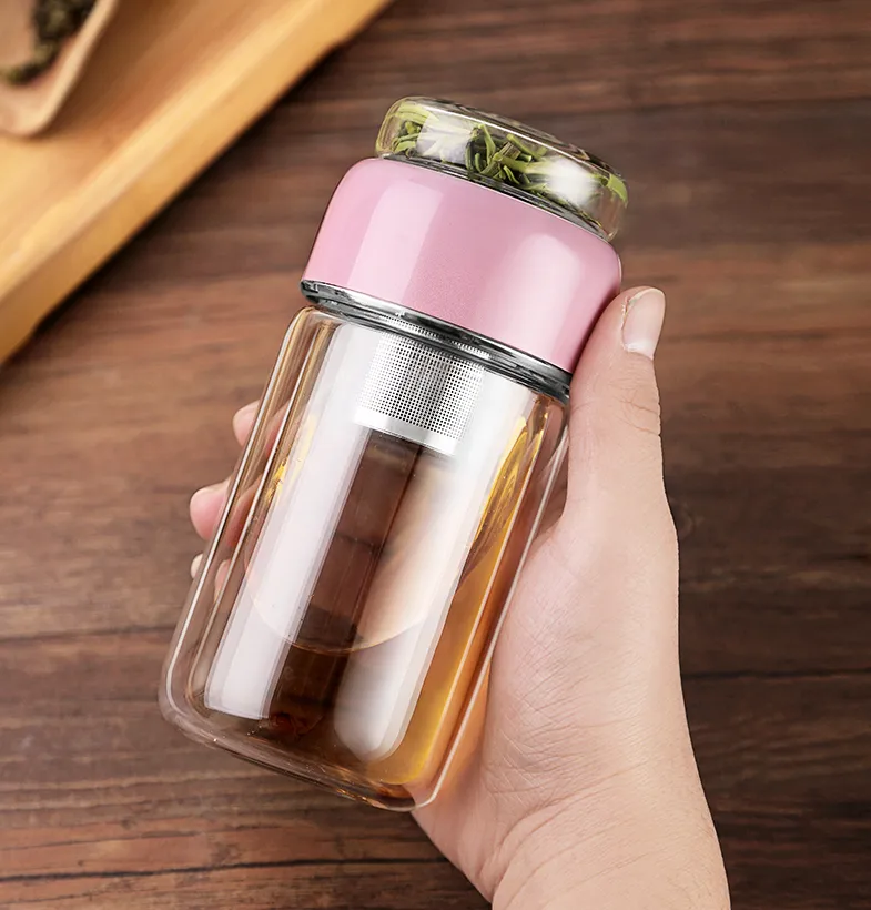 Portable tea-separating anti-fall glass