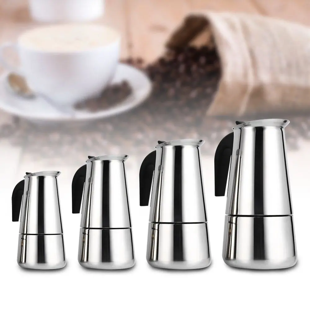 Stainless Steel Coffee Pot Mocha Espresso Latte Percolator