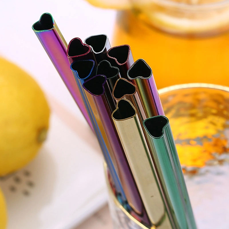 304 Stainless steel heart-shaped straw