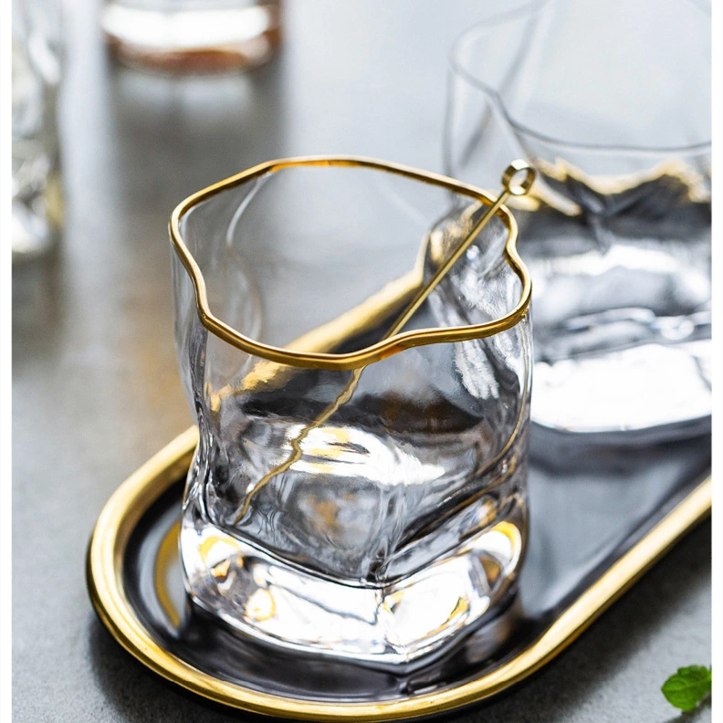 Shaped crystal whiskey glass