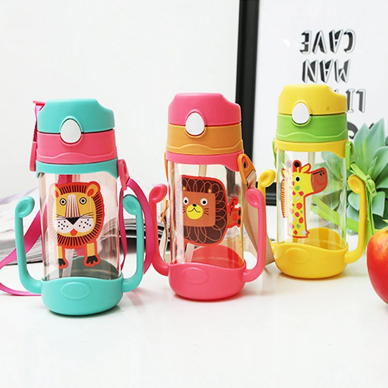 Children's strap cartoon straw cup