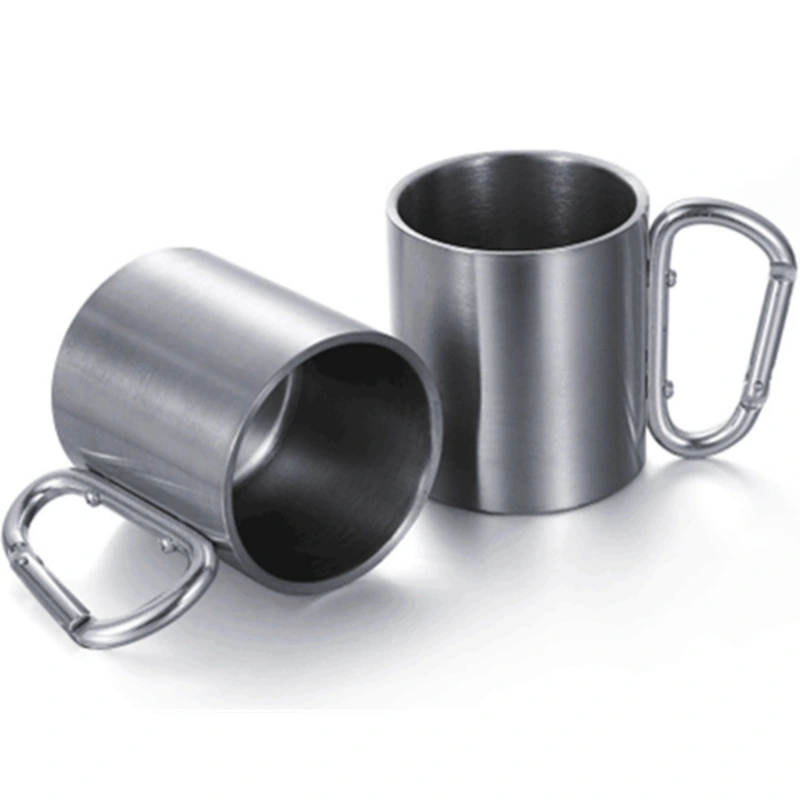 Double-layer stainless steel carabiner handle cup