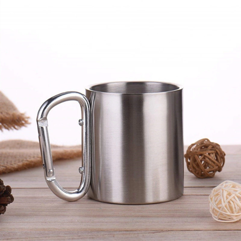 Double-layer stainless steel carabiner handle cup