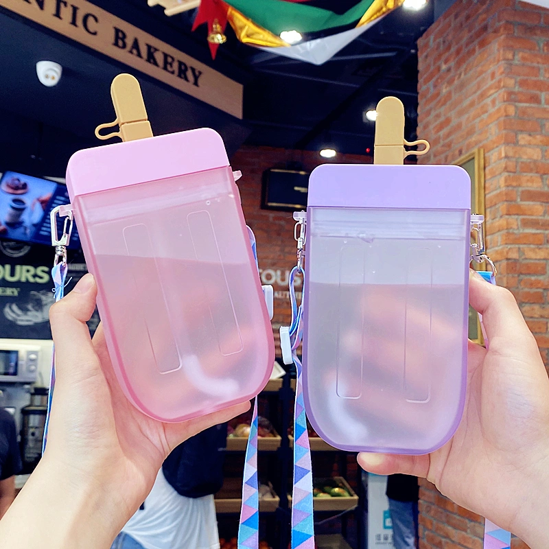 Popsicle-shaped plastic water cup