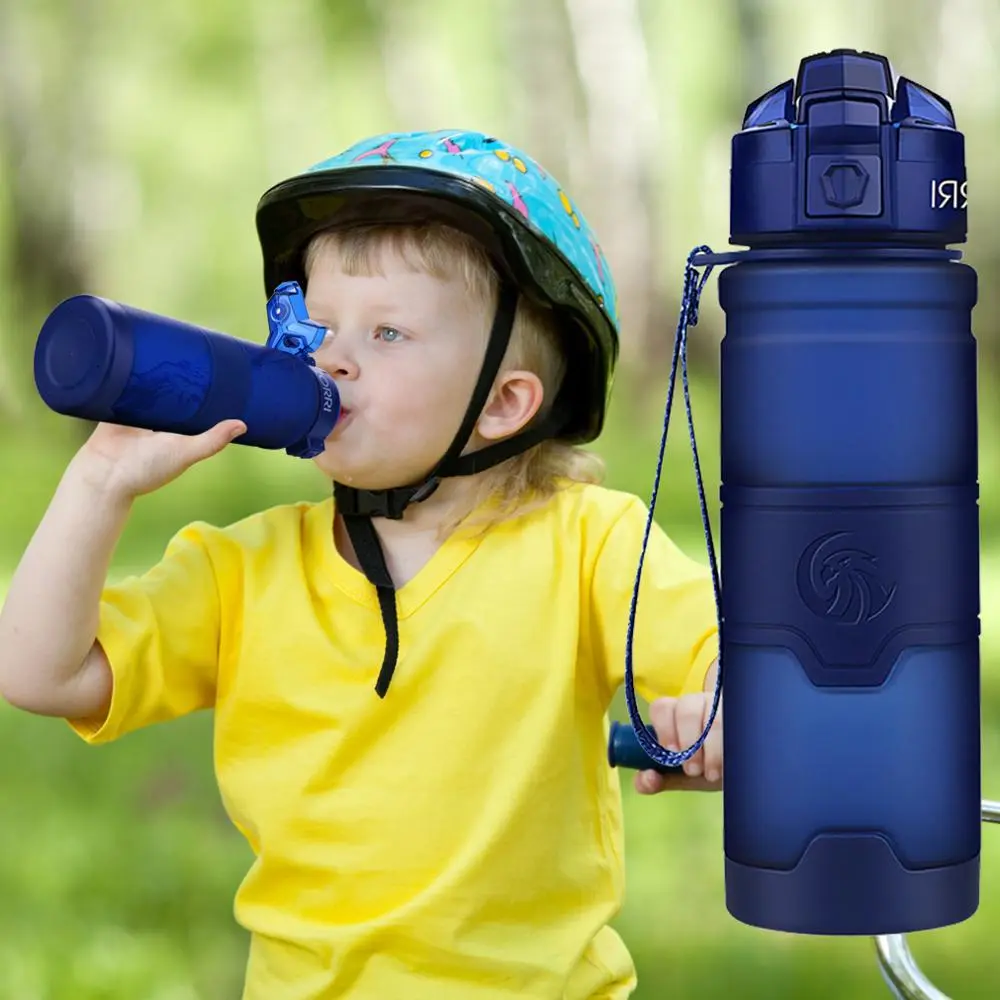 Dark blue sports bottle