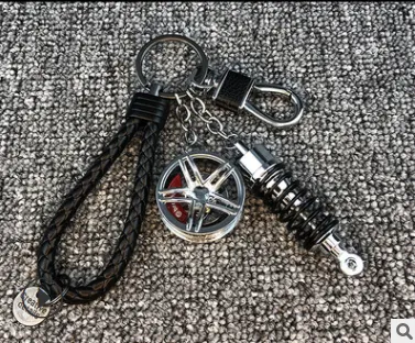 Car Trend Modified Wheel Shock Absorber Keychain, Turbo Key Chain Pendant, Personalized Gift Ornaments For Men And Women