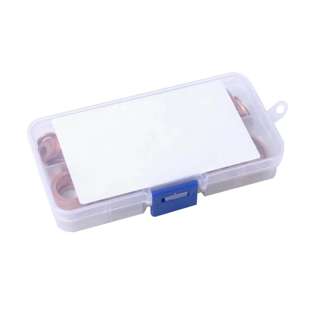 120pcs Copper Gasket Box, Annealing Oil Seal Copper Gasket Set