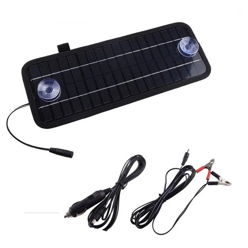 5W portable solar car battery charger solar charging car emergency charging supplement loss