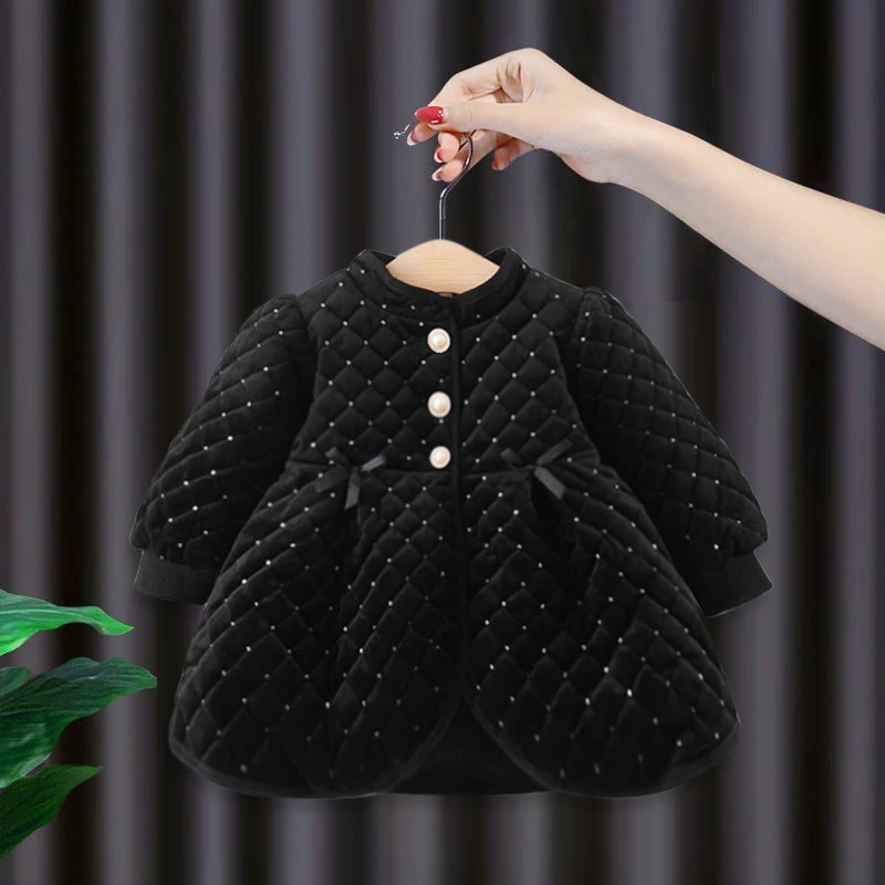 Korean Mid-length Padded Blouse Cardigan Children's Wear