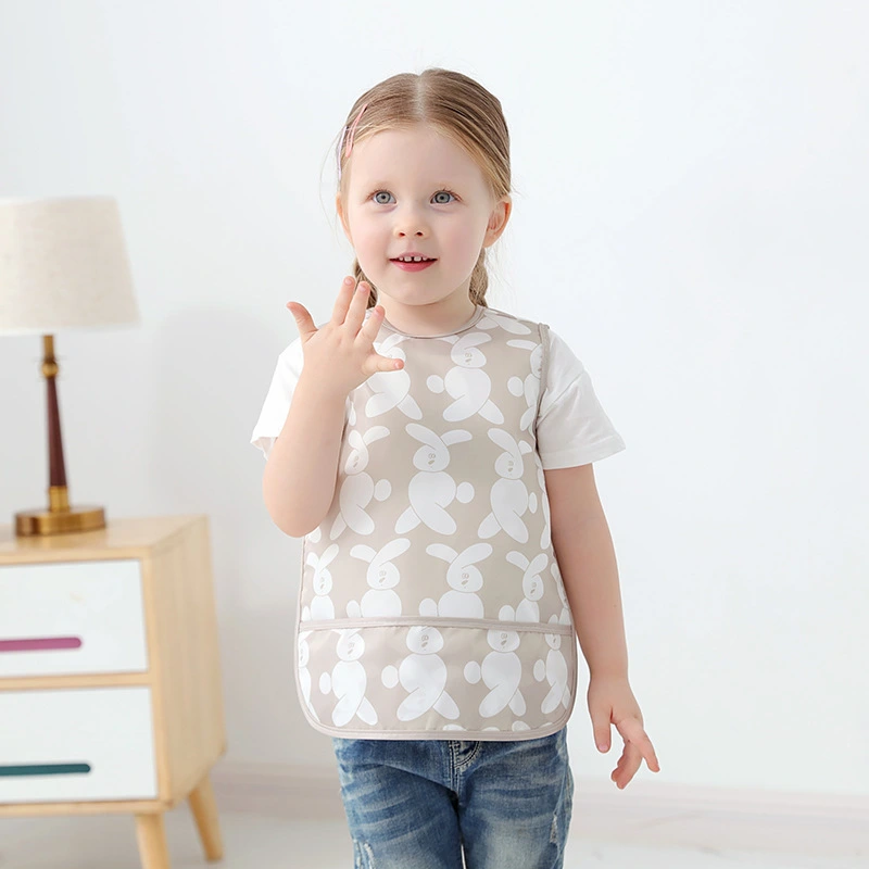 Baby Eating Cover Reverse Wear Bib Waterproof Washing Toothbrush