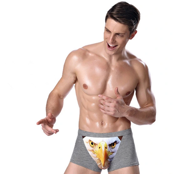 Four-horned Wolf Head Big Bird Sexy Men's Underwear