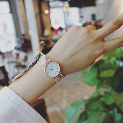 Women Tie Watch,Retro Art,Student, Korean And Simple Japanese Small Cloth Watch