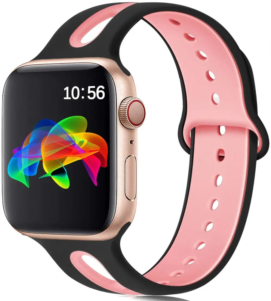 Compatible with Apple, Suitable For Iwatch Strap 6-hole Silicone Strap