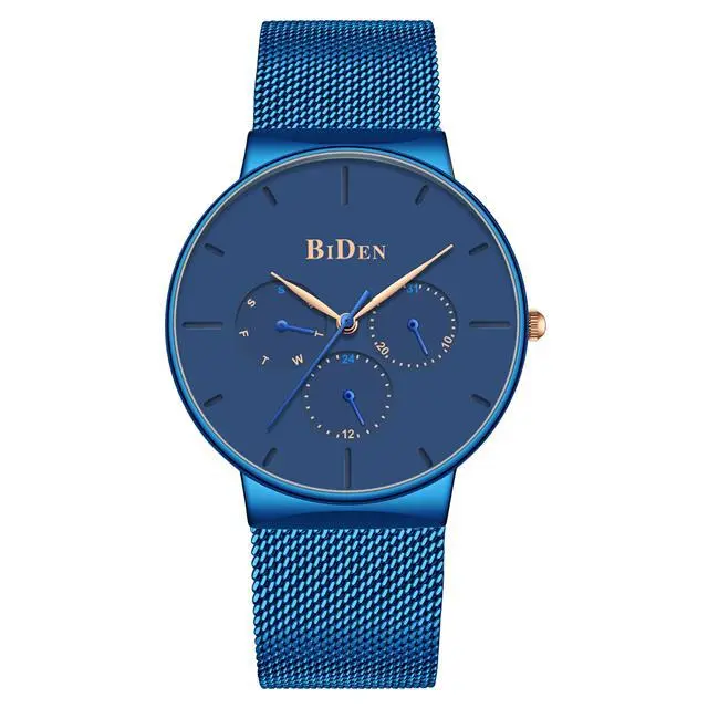 Men's Calendar Ultra-thin Mesh Strap Watch