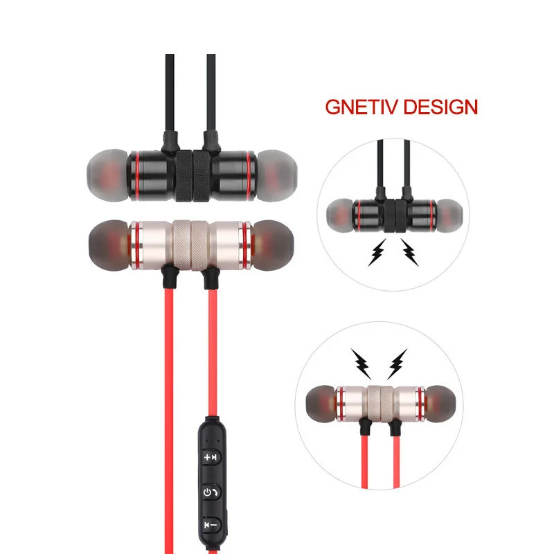 Magnetic Bluetooth Headset TWS Metal Wireless Pair Ear XT6
