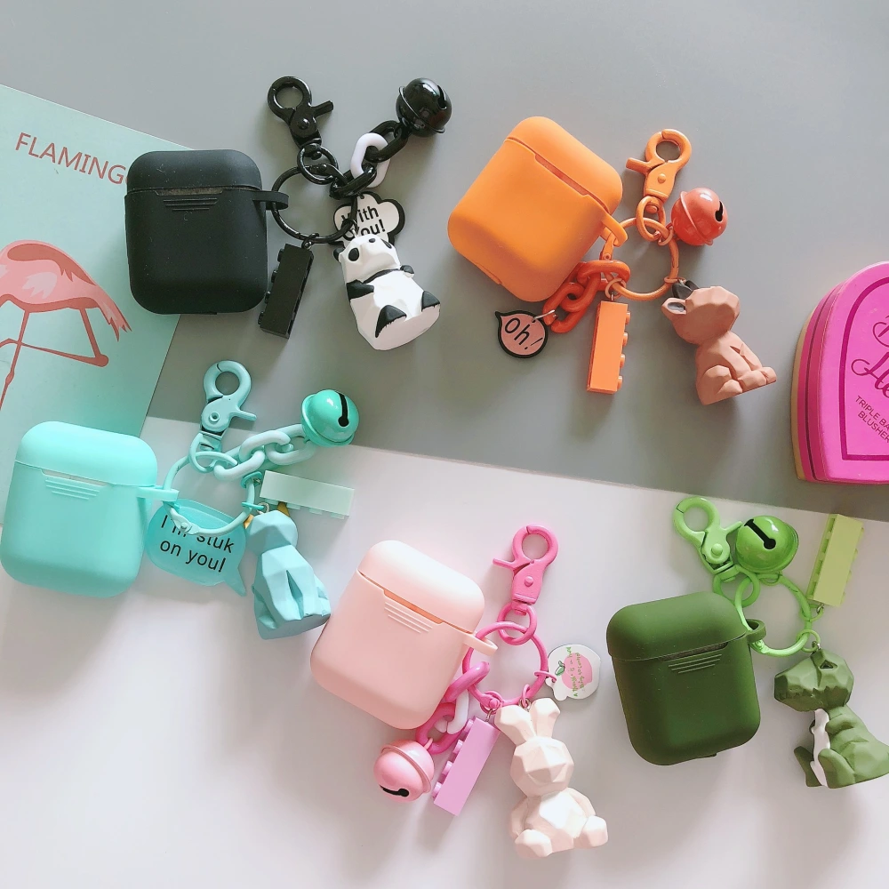 Diamond block animal earphone protective cover