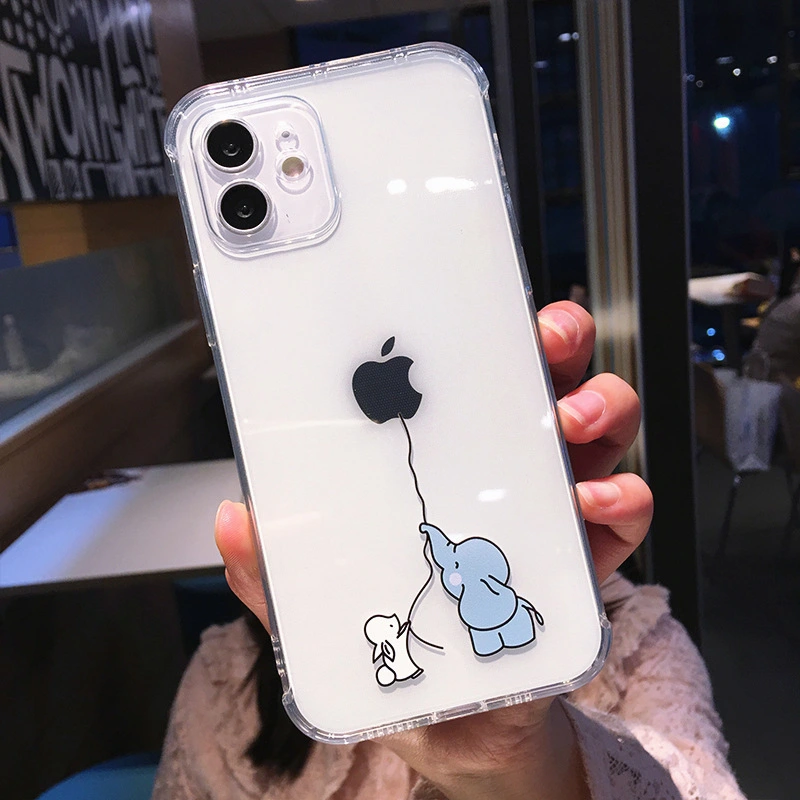 Cartoon Elephant Transparent Drop Proof Mobile Phone Case