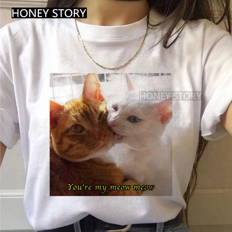 Summer Cute Cartoon Cat Instagram Trend Simple Fashion