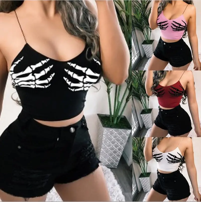 Magic Claw Print Tube Top Strap Cose-Fitting Vest