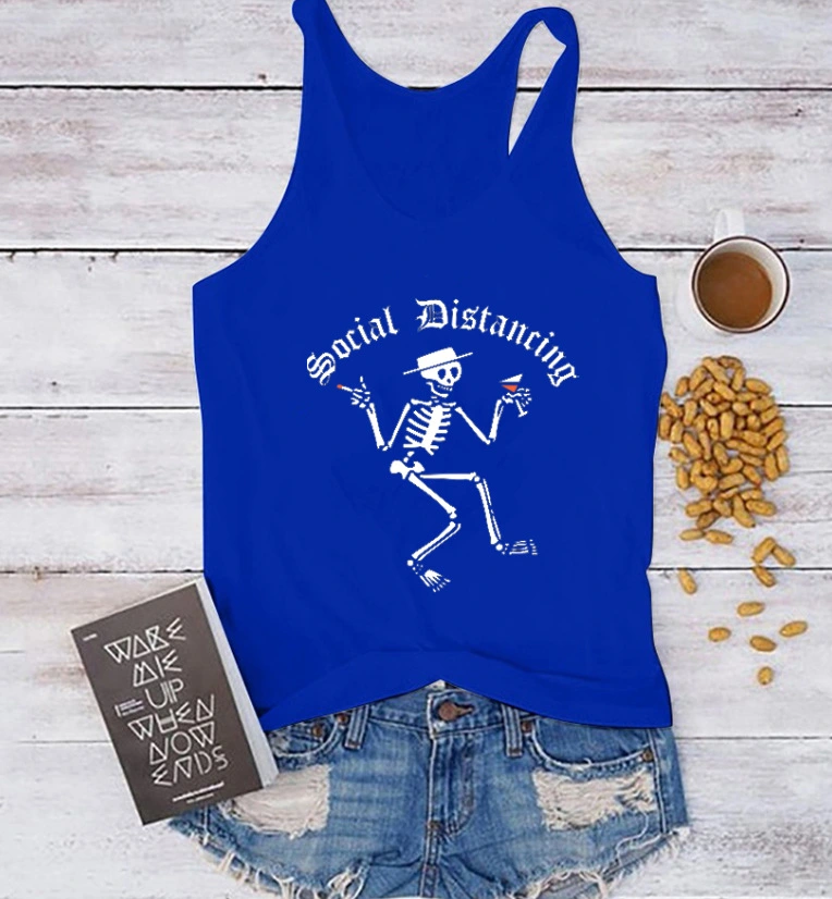 European And American Printed Social Distancing Letter Vest Women