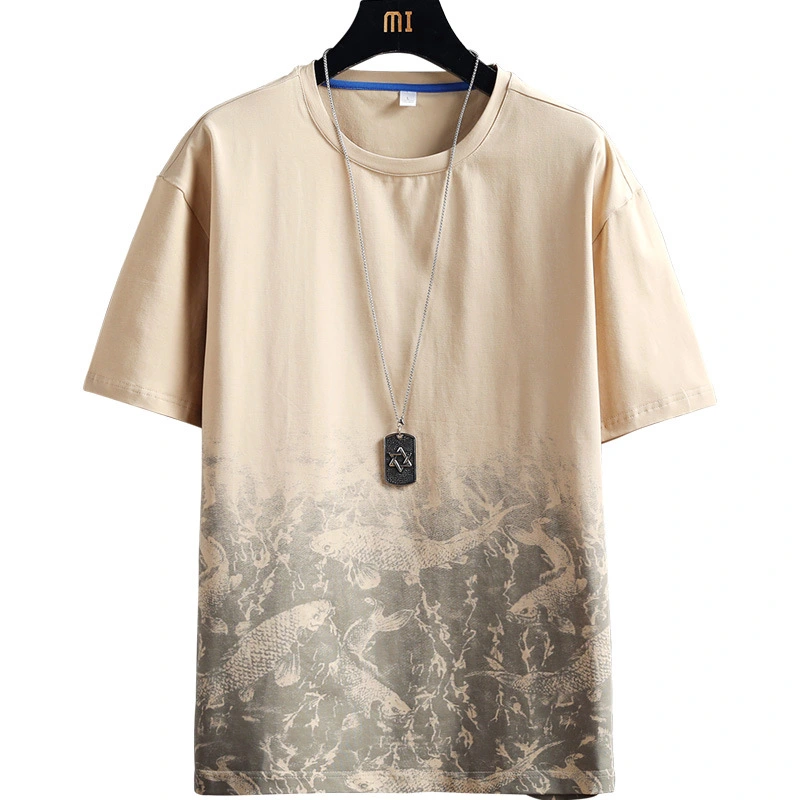 Tide Brand Youth Summer Gradient Compassionate Shirt