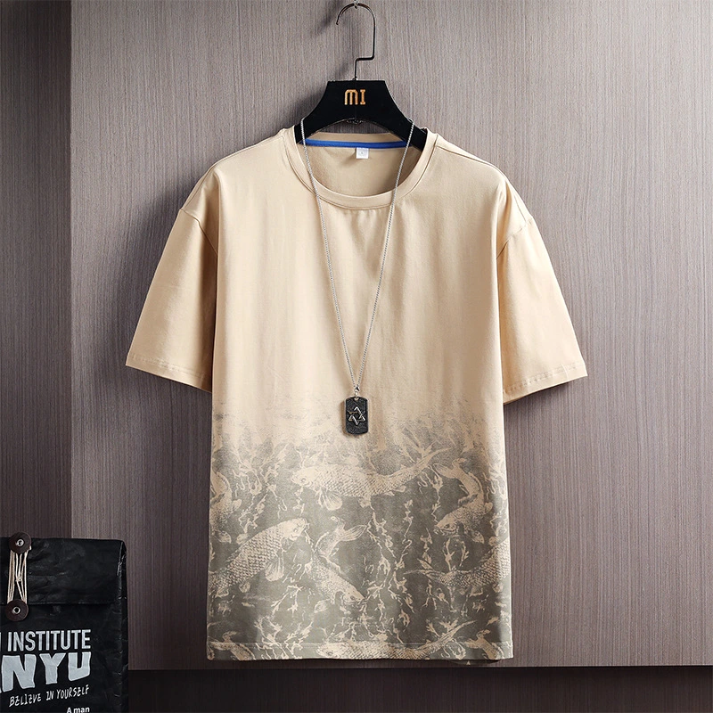 Tide Brand Youth Summer Gradient Compassionate Shirt