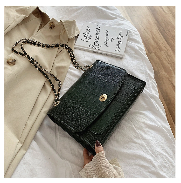 Stone Grain Chain Small Square Bag Fashion Messenger Shoulder Bag