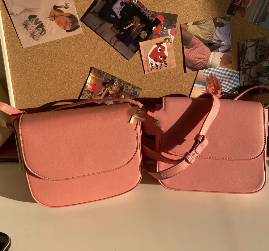 Spring Summer New Peach Powder Custom Cross - Slung Shoulder Bag