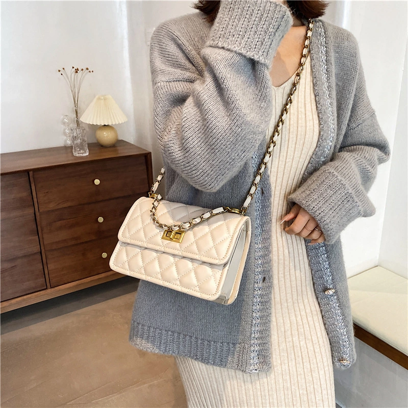 Western Style Rhombus Chain Bag New Trendy Small Fragrant Style One-Shoulder Messenger Bag Female Small Square Bag Wholesale