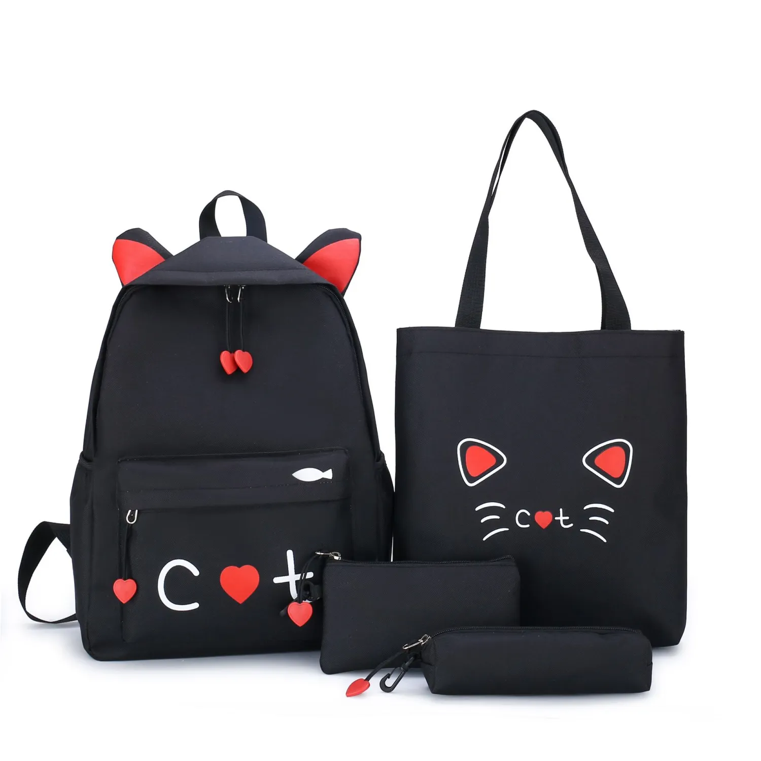 Schoolbag For Elementary School Students Four-piece Large-capacity Backpack
