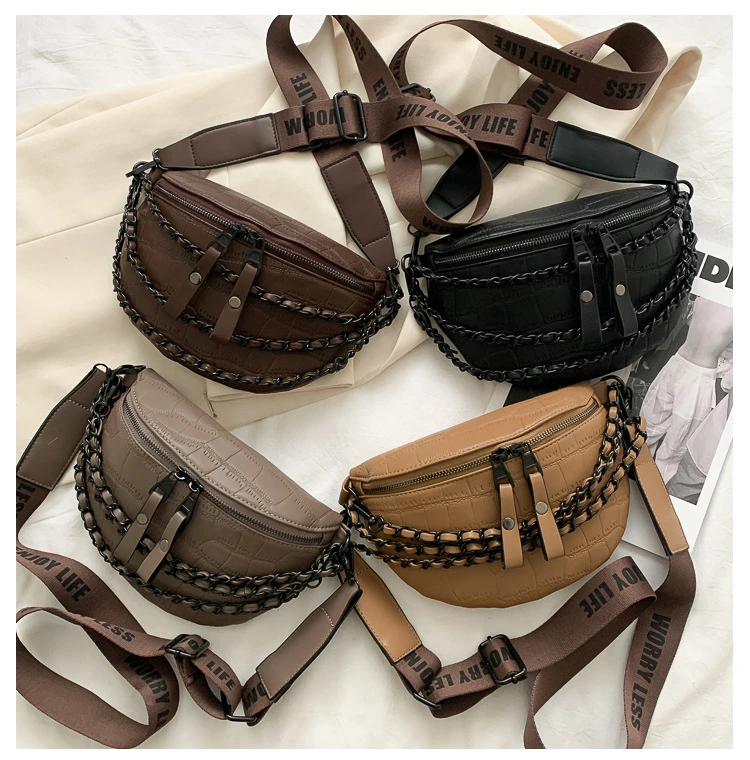 Wide Shoulder Strap Waist Fashion Chain Bag