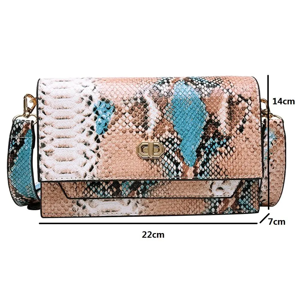 Snake print women's shoulder bag