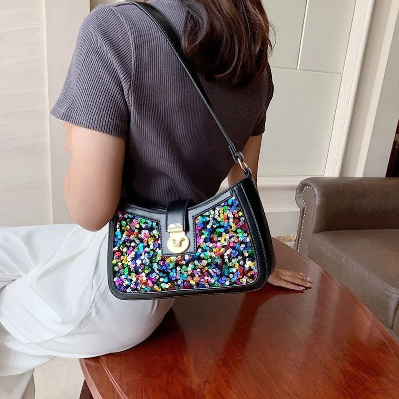 Sequin Buckle Armpit Bag Women's Popular One Shoulder Bag