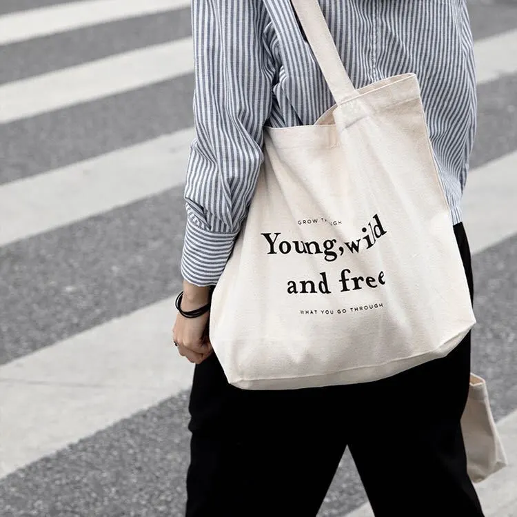 Vintage English Letter Canvas Bag