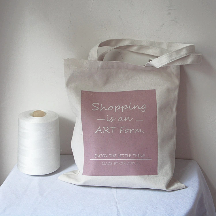 Shopping is art letter printed canvas bag