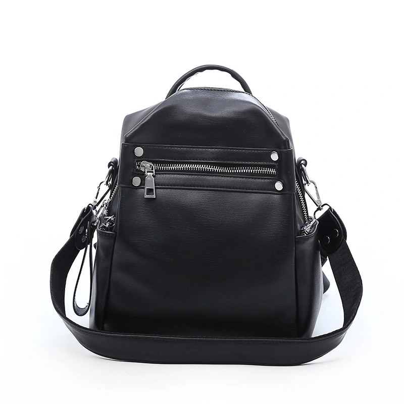 Fashion All-match Soft Leather Personalized School Bag