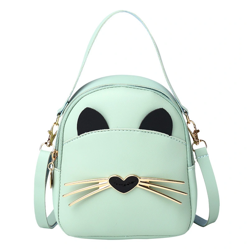 Ladies Printed Korean Style Fun Cat Small Backpack