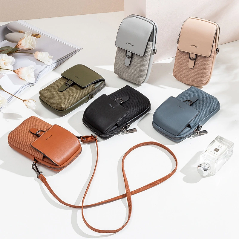 Vertical mobile phone shoulder bag