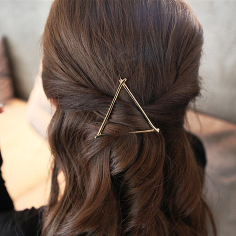 Geometric Triangle Metal Hair Clip Moon Bangs Clip