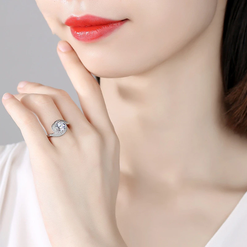 Four Prong Torsion Arm Diamond Ring