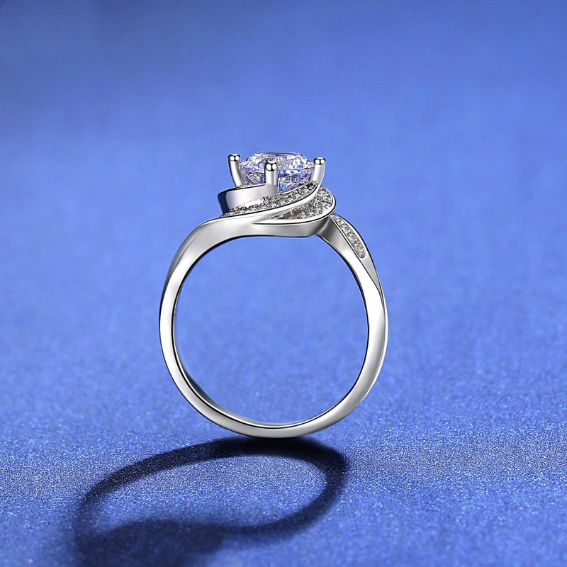 Four Prong Torsion Arm Diamond Ring