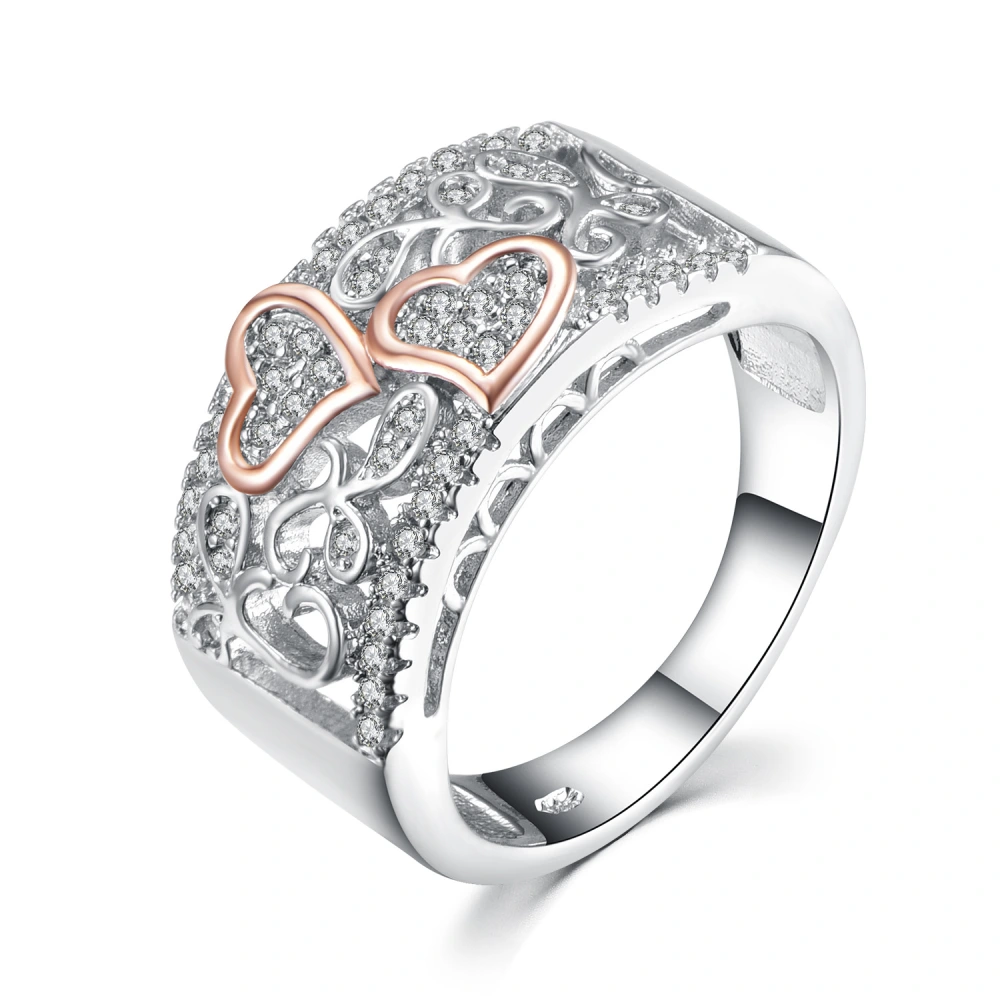 18k rose gold heart to heart ring