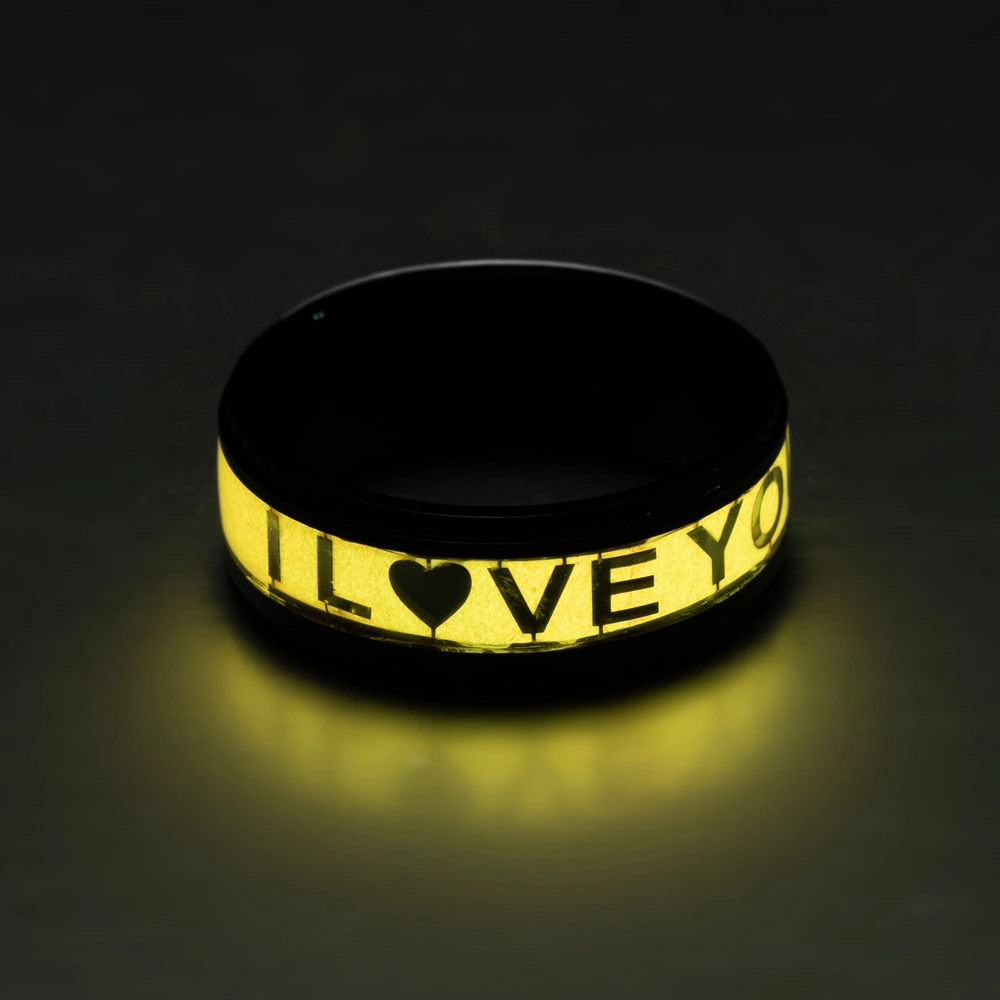 Letter luminous ring stainless steel couple