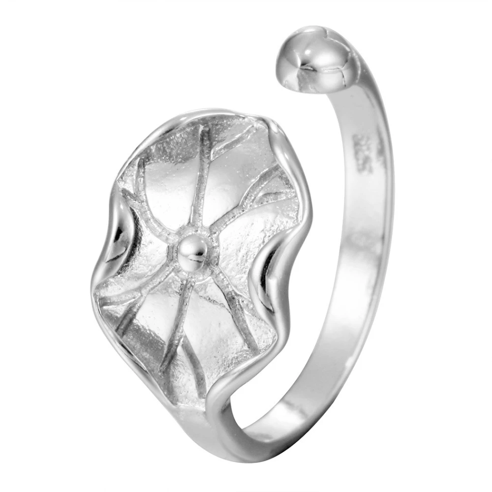 Lotus Leaf Lotus Silver Ring