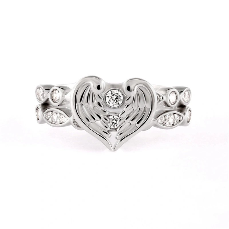 Angel Wings Diamond Couple Ring