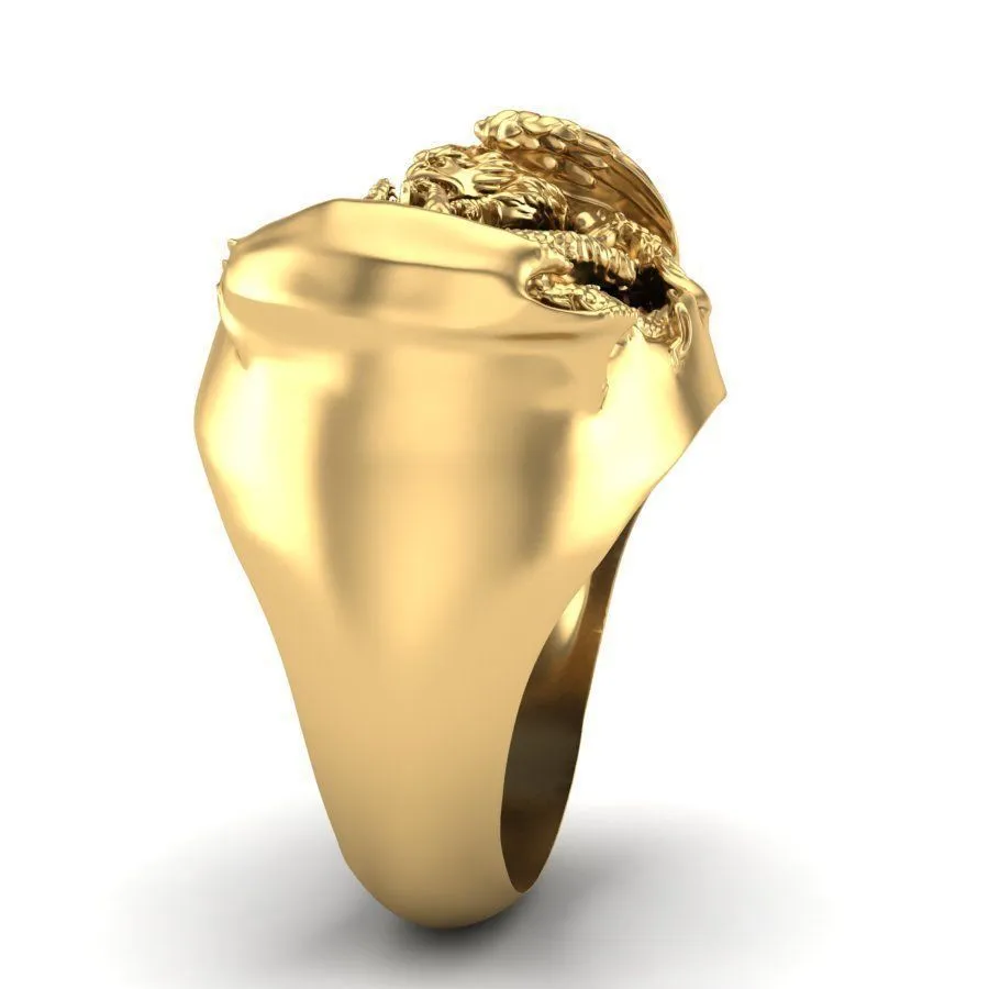 Golden Western Dragon Ring