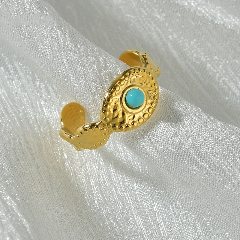 Vintage Turquoise Irregular Texture Ring