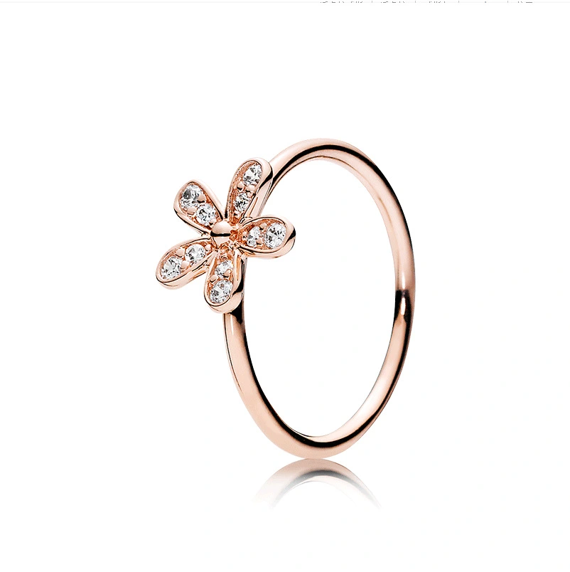 Small Daisy Rose Gold Ring Female Personality