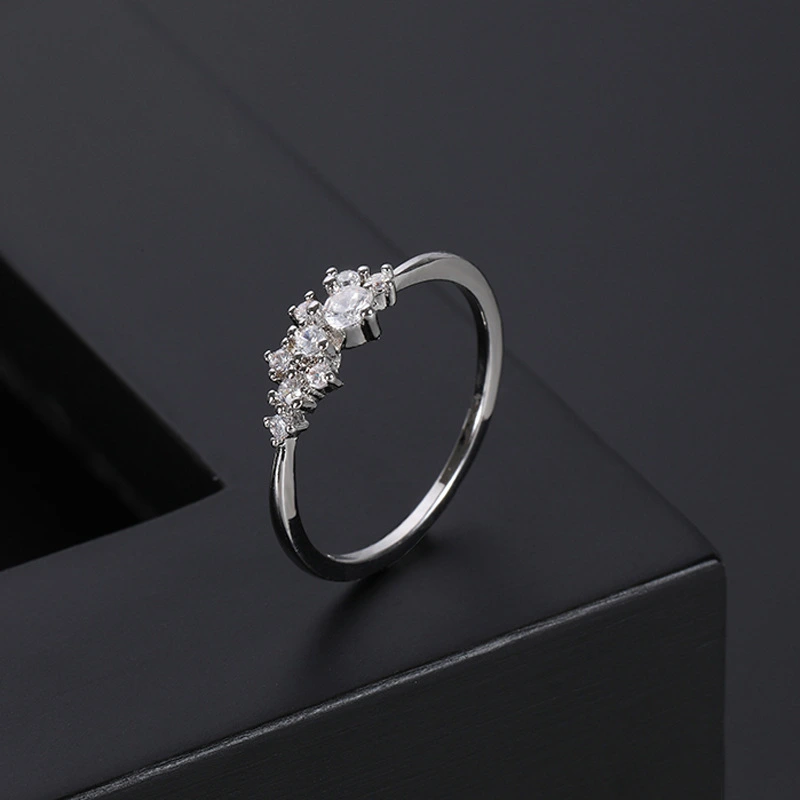 Fashion Crystal Ring Women Gold Plated Zircon Wedding Ring